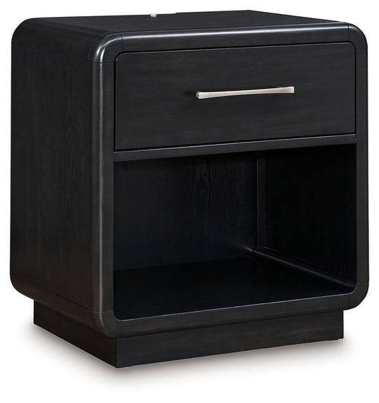 Rowanbeck - One Drawer Night Stand - Black