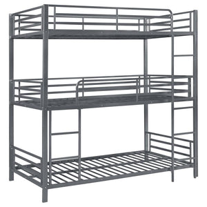 Maynard - Metal Triple Twin Bunk Bed - Gunmetal