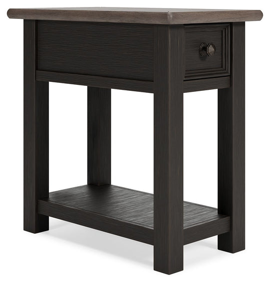 Tyler Creek - Chair Side End Table - Black / Gray