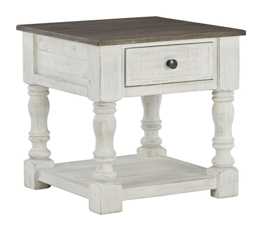 Havalance - Square End Table - White / Gray