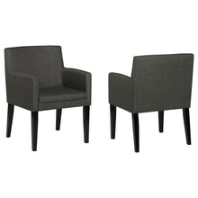 Catherine - Upholstered Dining Arm Chair (Set of 2) - Charcoal Grey and Black