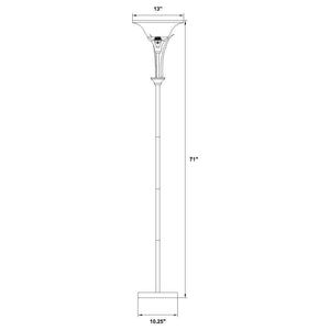 Archie - Floor Lamp With Frosted Ribbed Shade - Brushed Steel