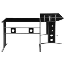 Keizer - 3 Piece L-Shape Office Desk Set - Black And Silver