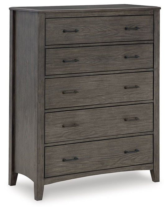 Montillan - Five Drawer Chest - Grayish Brown