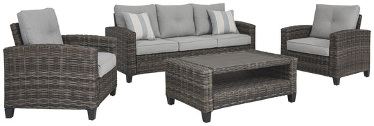 Cloverbrooke - Sofa, Chairs, Table Set (Set of 4) - Gray
