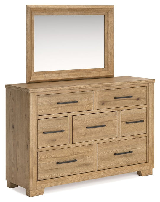 Galliden - Dresser And Mirror - Light Brown