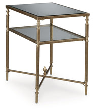 Cloverty - Rectangular End Table - Aged Gold Finish