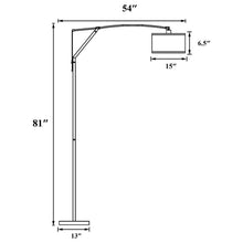 Moniz - Adjustable Arched Arm Floor Lamp - Chrome And White