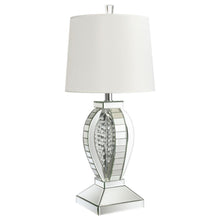 Klein - Table Lamp With Drum Shade - White And Mirror