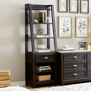 Heatherbrook - Leaning Bookcase Pier 72" - Black