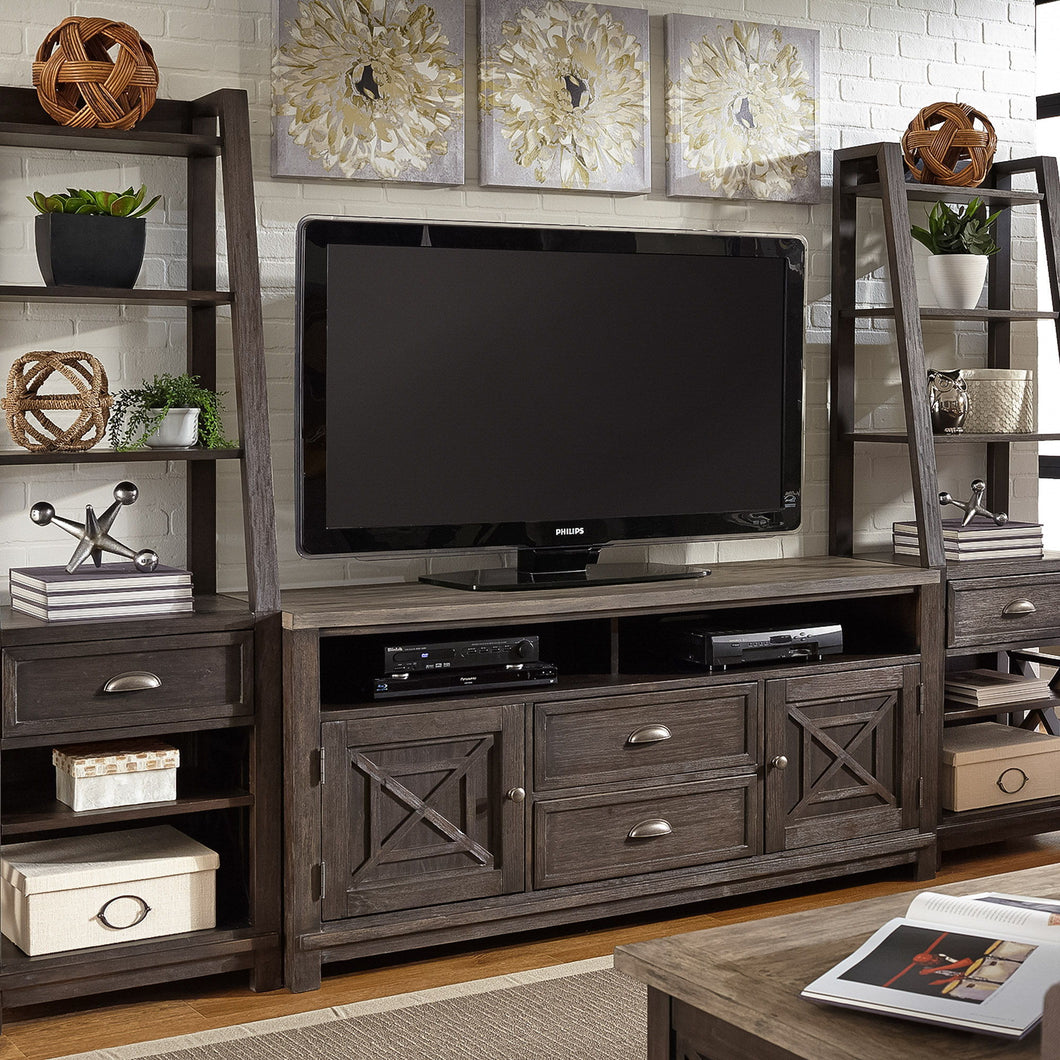 Heatherbrook - Entertainment Center With Piers - Black