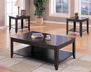 Brooks - 3 Piece Occasional Table Set With Lower Shelf - Cappuccino
