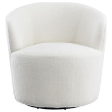 Joyce - Upholstered Swivel Barrel Chair - White
